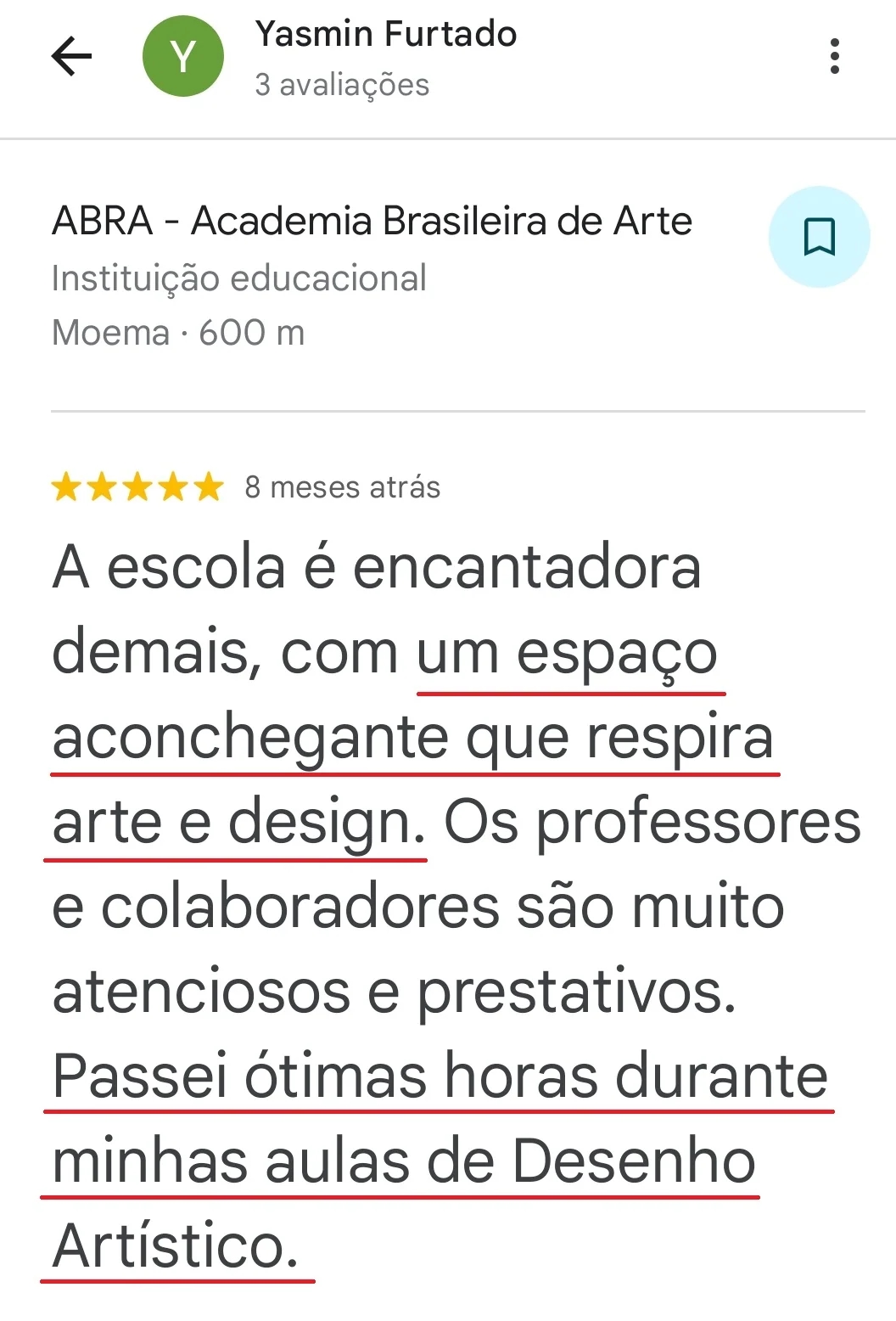 Comentário de aluno