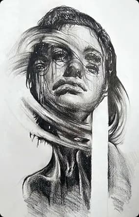 João Pedro aluno do curso  desenho artístico da ABRA 